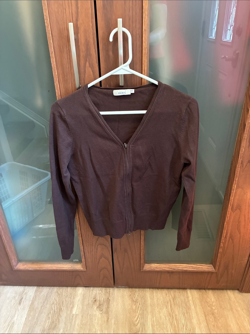 Brown Zip-Up Women's Sweater